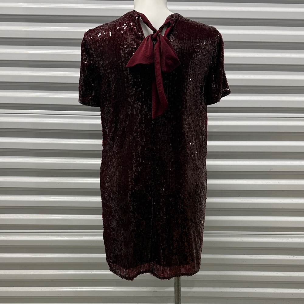 Nine West Burgundy Sequin Mini Dress - Picture 3 of 4
